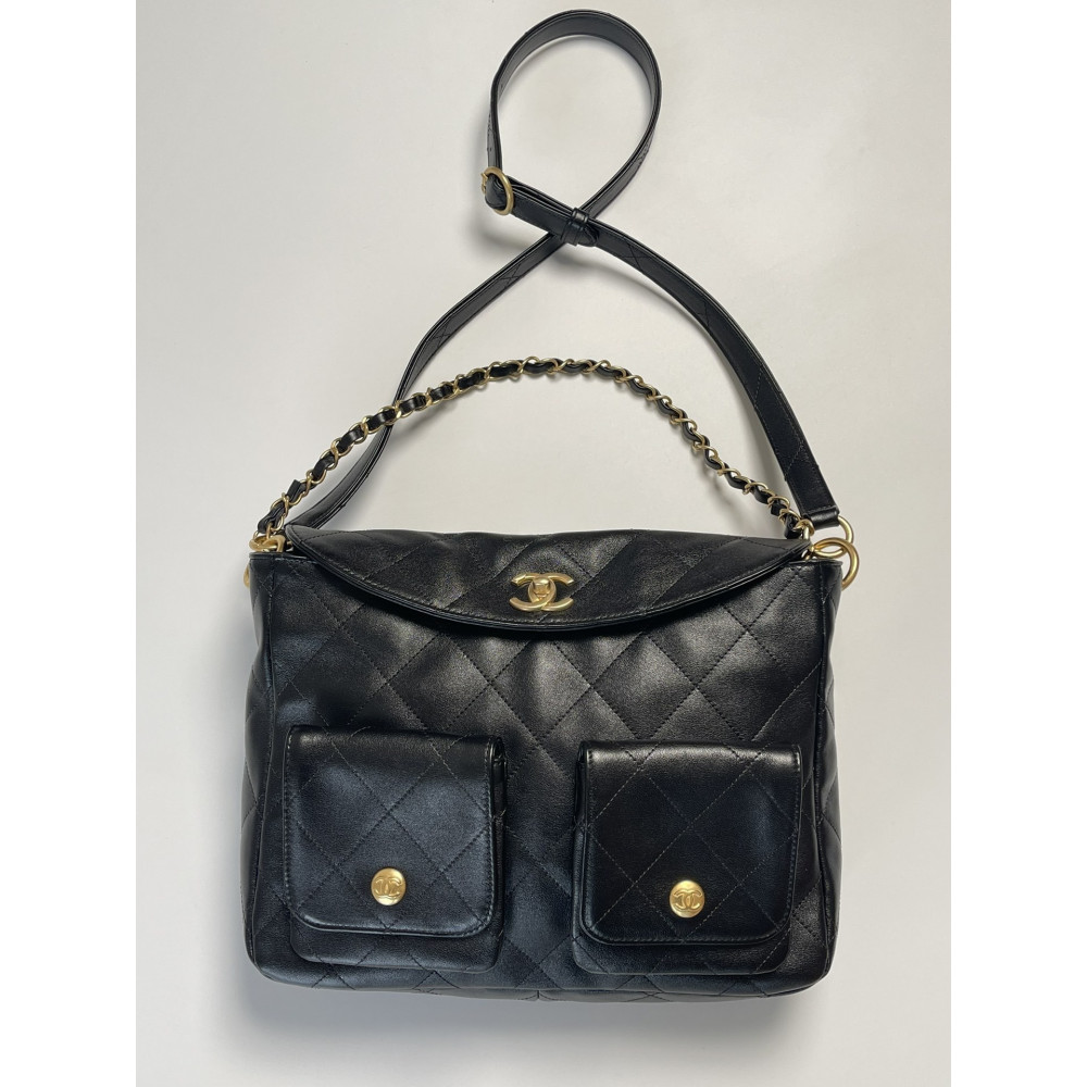 Chanel 24P lambskin Hippie Hobo underarm bag! 