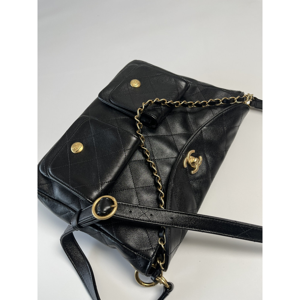 Chanel 24P lambskin Hippie Hobo underarm bag! 