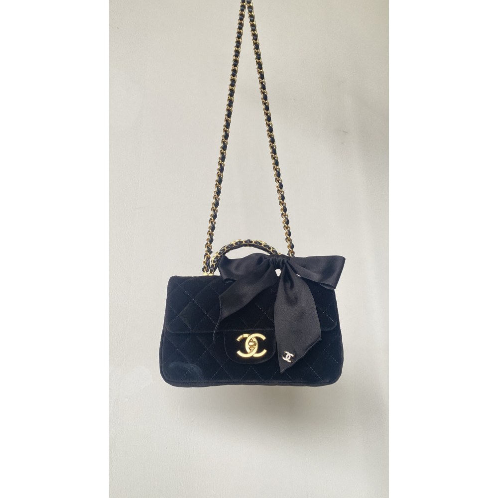 Chanel 25K CF Mini Woven Handle Flap Bag,