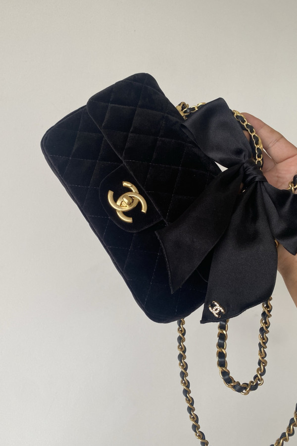 Chanel 25K CF Mini Woven Handle Flap Bag,
