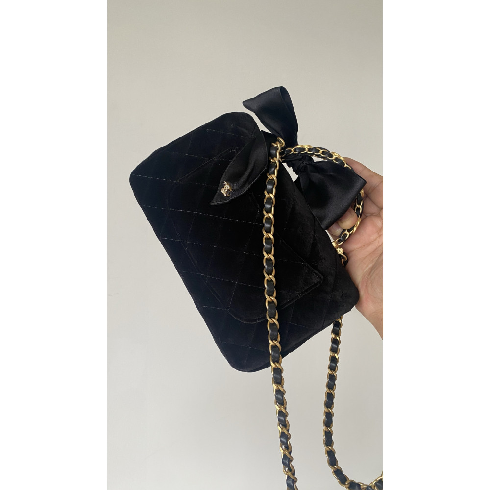 Chanel 25K CF Mini Woven Handle Flap Bag,