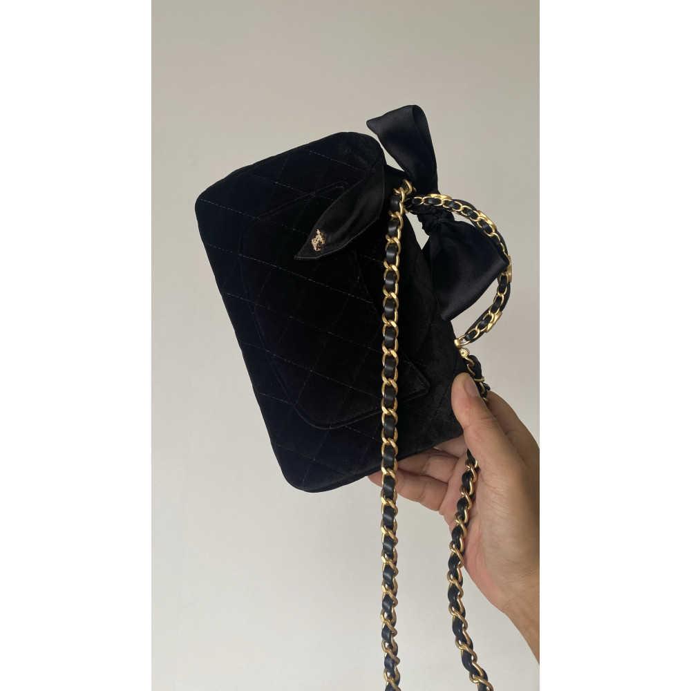 Chanel 25K CF Mini Woven Handle Flap Bag,