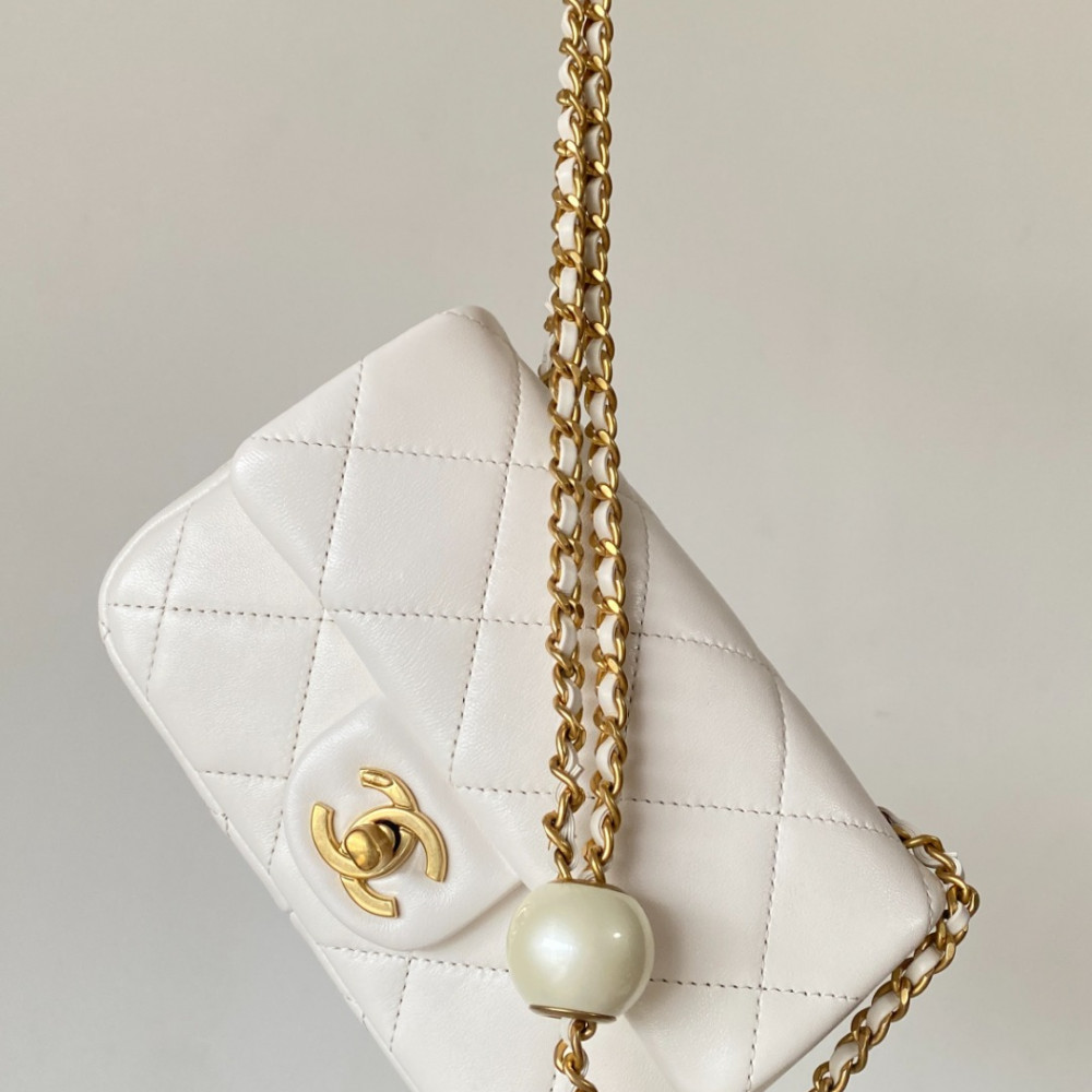 Chanel 24S New Arrival: Double Pearl Detail! Adjustable Closure! "Square Plump Mini"