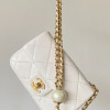 Chanel 24S New Arrival: Double Pearl Detail! Adjustable Closure! "Square Plump Mini"