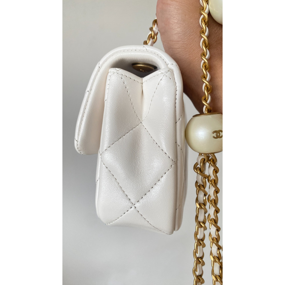 Chanel 24S New Arrival: Double Pearl Detail! Adjustable Closure! "Square Plump Mini"