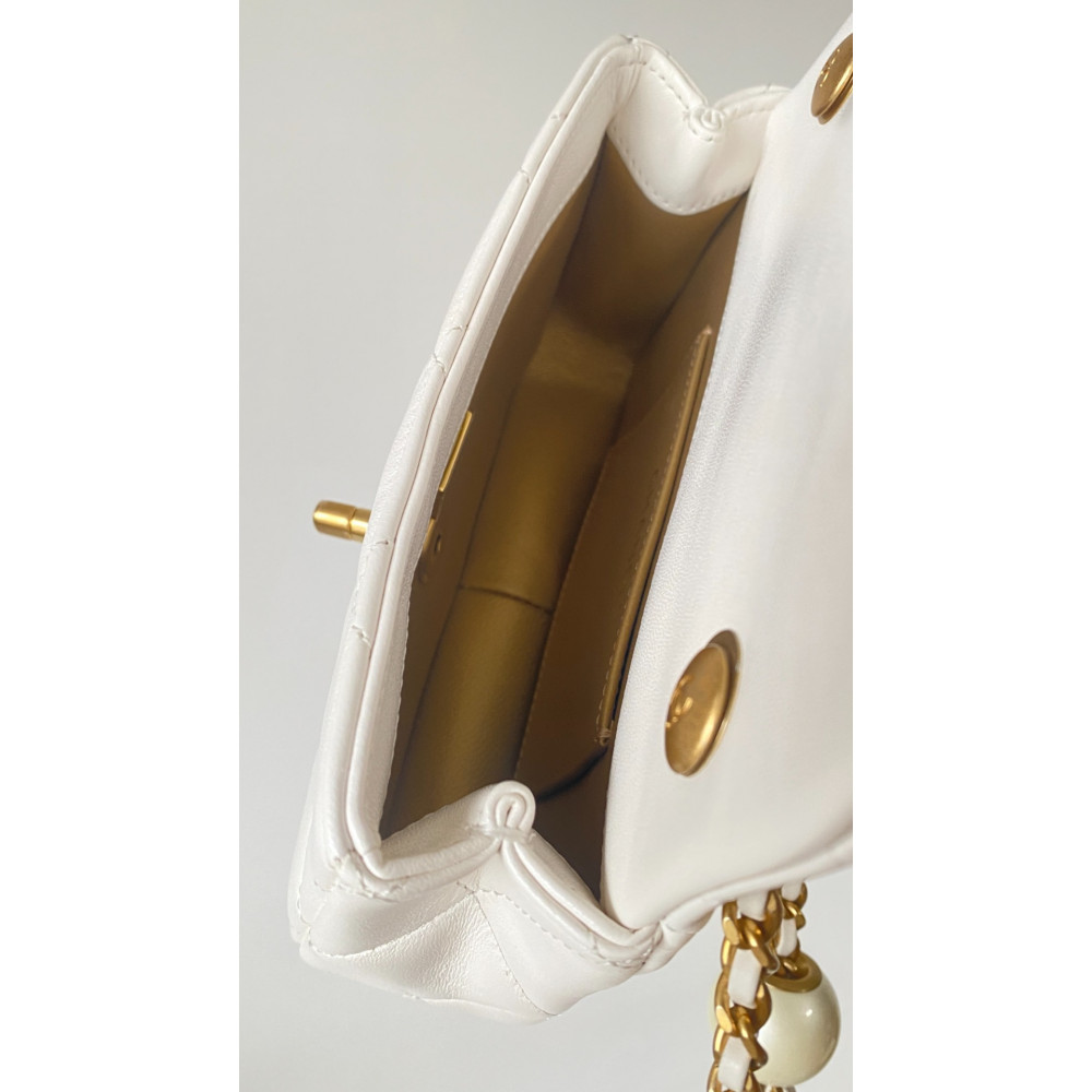 Chanel 24S New Arrival: Double Pearl Detail! Adjustable Closure! "Square Plump Mini"