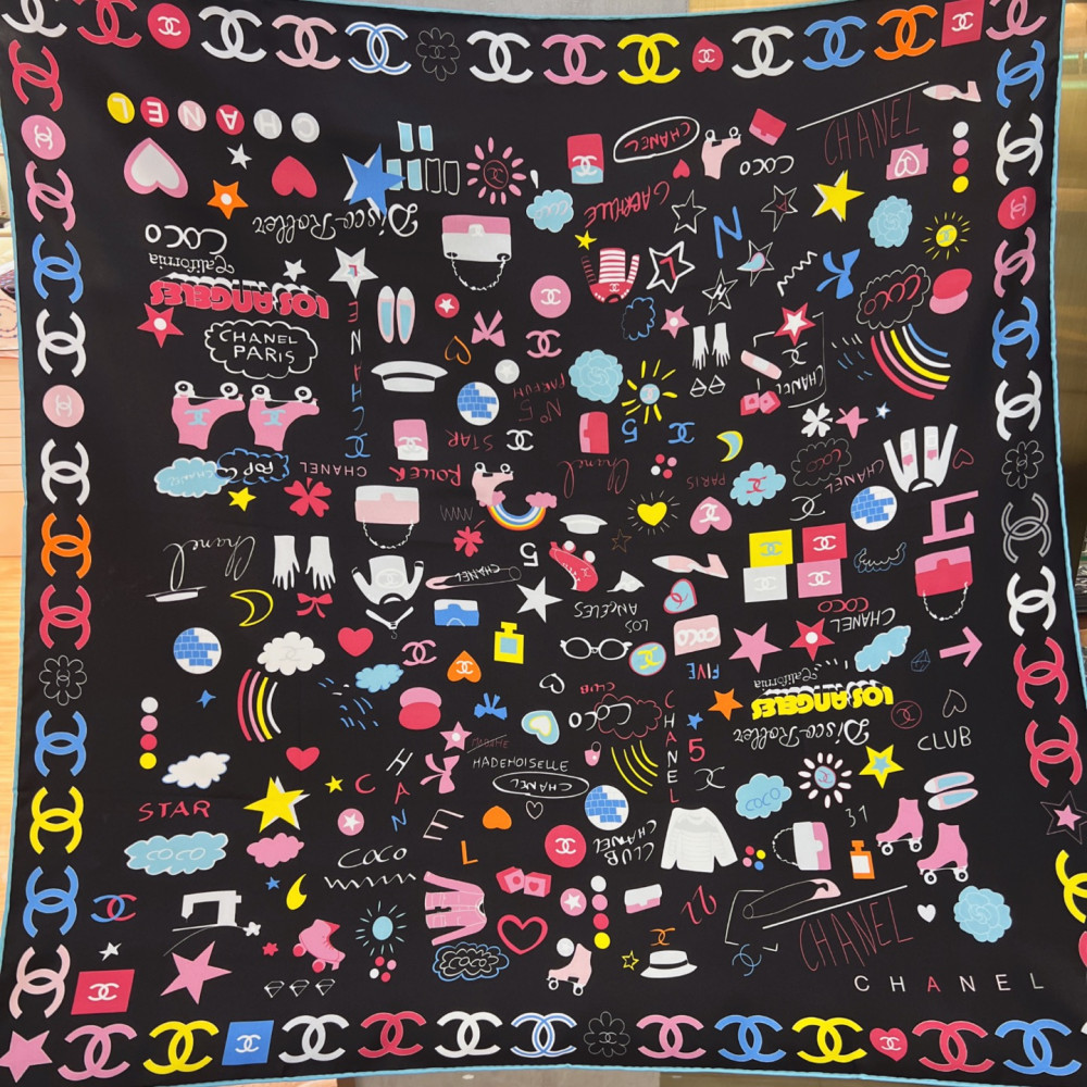 Chanel 100% silk 90cm square scarf!  