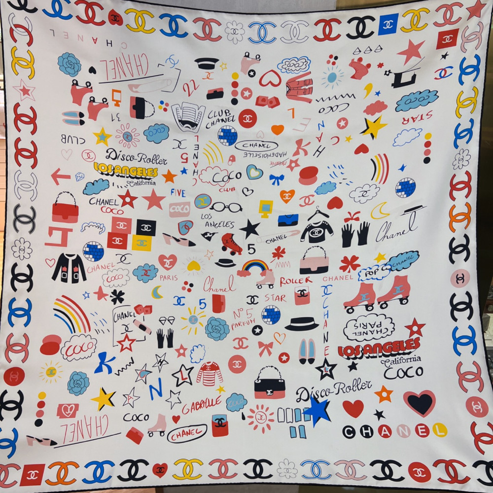 Chanel 100% silk 90cm square scarf!  