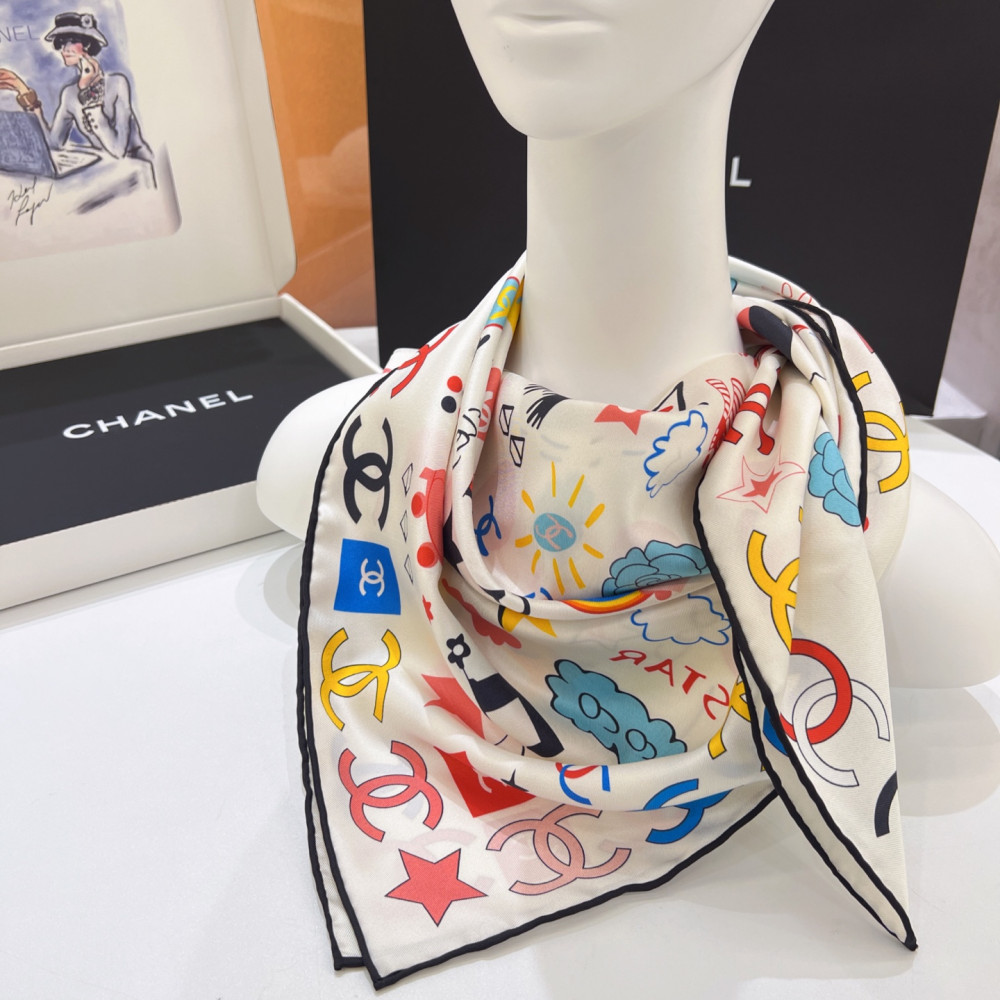 Chanel 100% silk 90cm square scarf!  