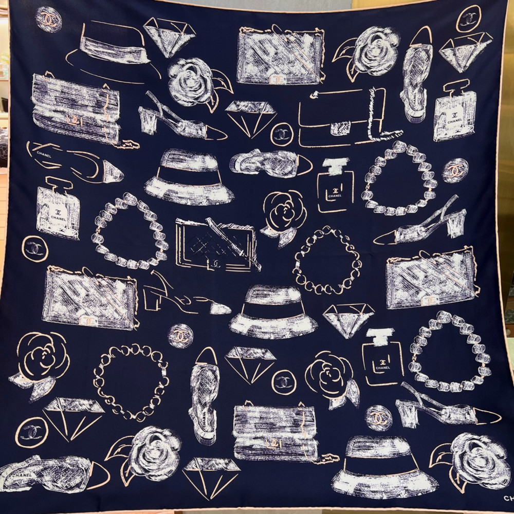 Chanel 100% silk 90cm square scarf!  