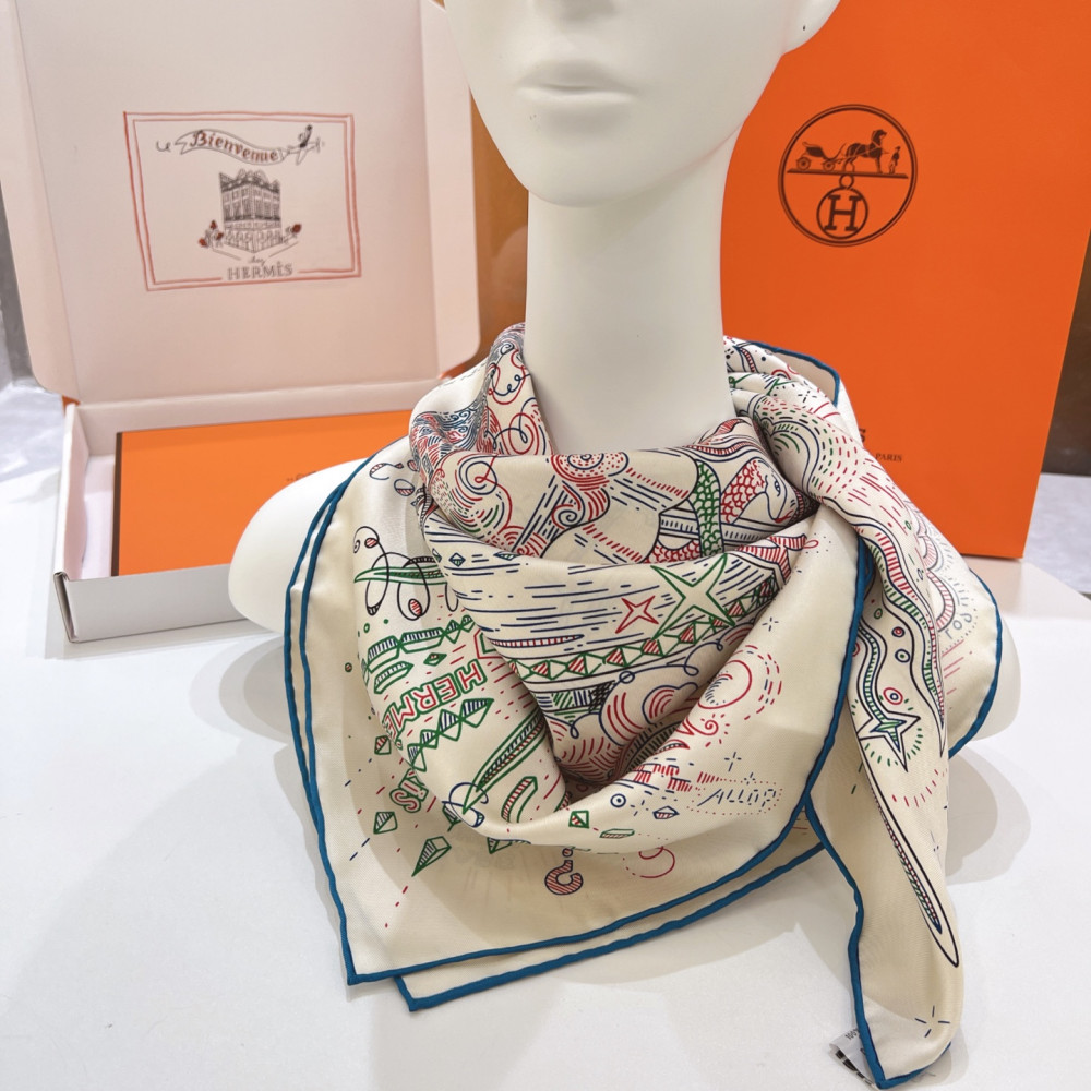 Hermès 90cm 100% Pure Silk Square Scarf!
