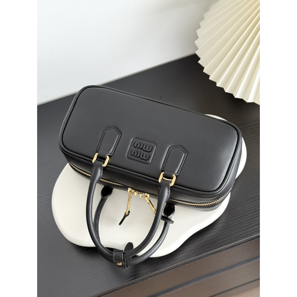 Miu Miu Medium Bowling Bag in Black  