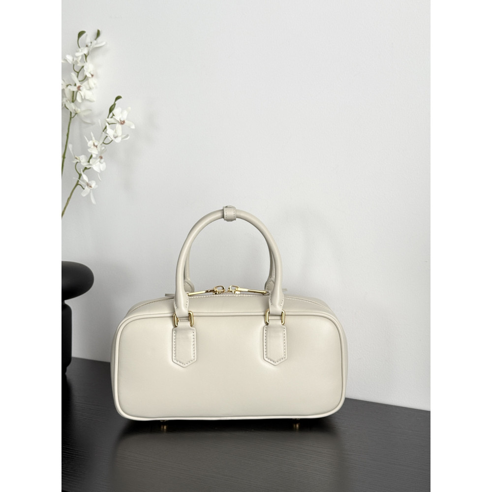 Miu Miu Medium Bowling Bag in White