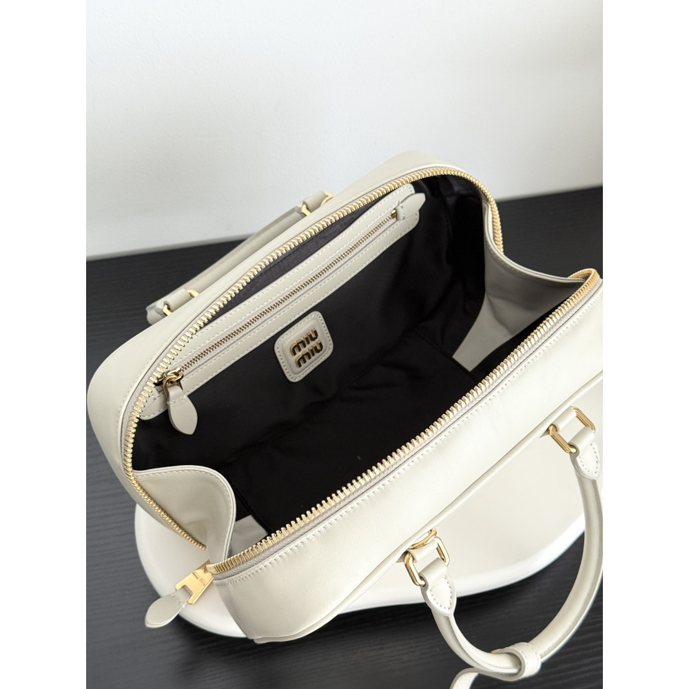 Miu Miu Medium Bowling Bag in White