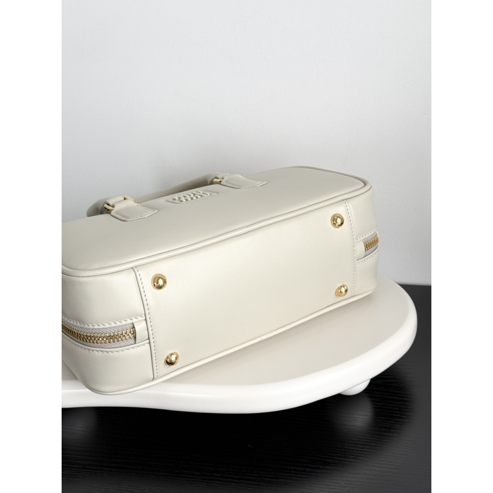 Miu Miu Medium Bowling Bag in White