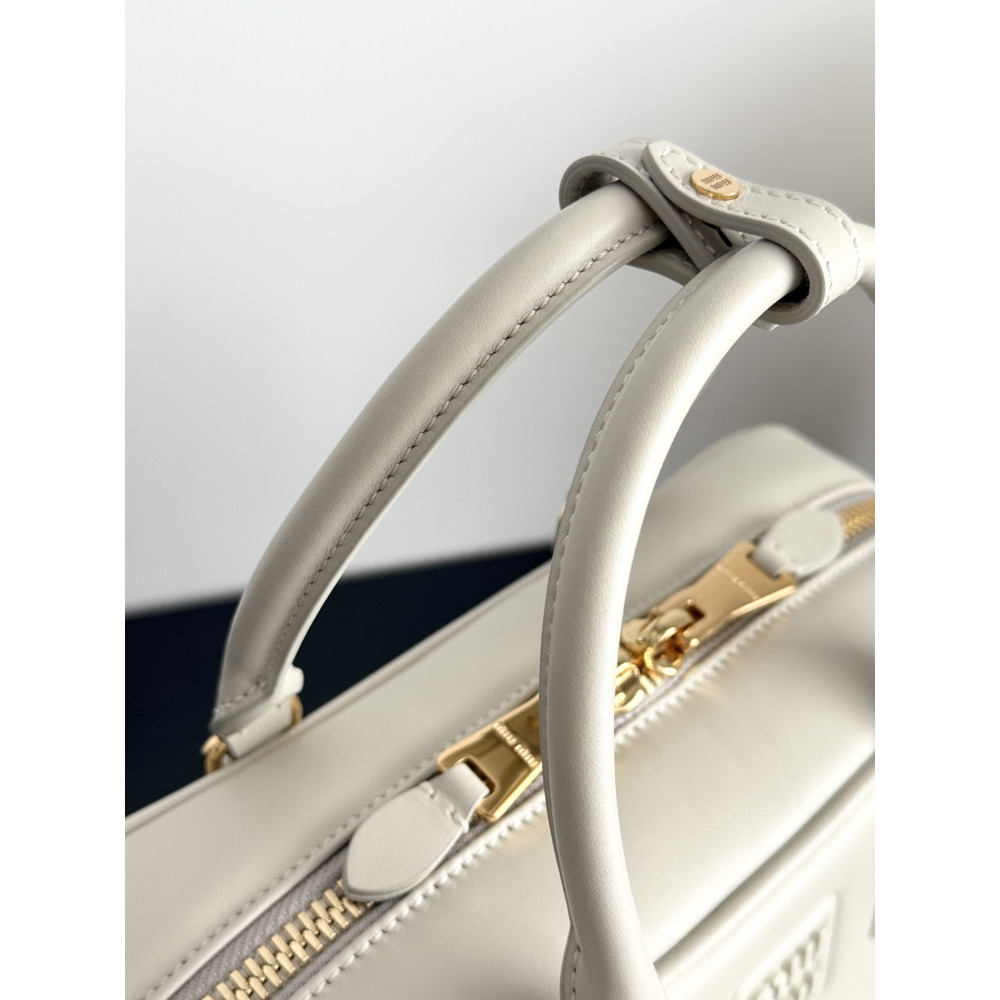Miu Miu Medium Bowling Bag in White
