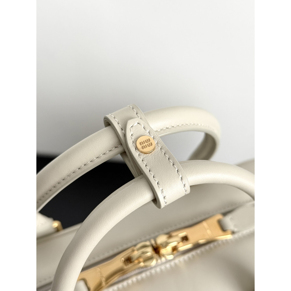 Miu Miu Medium Bowling Bag in White