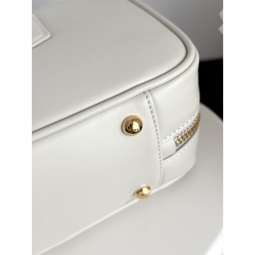 Miu Miu Medium Bowling Bag in White