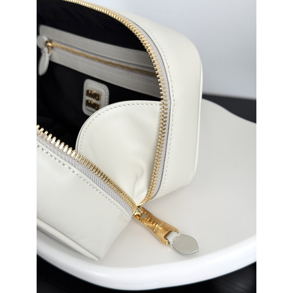 Miu Miu Medium Bowling Bag in White