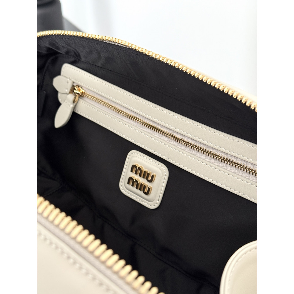 Miu Miu Medium Bowling Bag in White