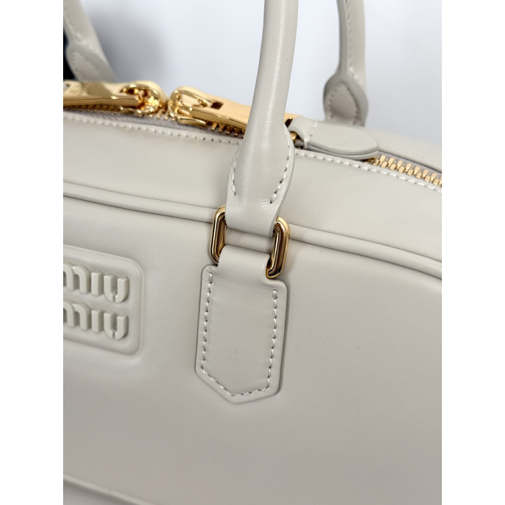 Miu Miu Medium Bowling Bag in White
