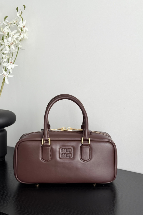 Miu Miu Medium Bowling Bag in Heather Grey