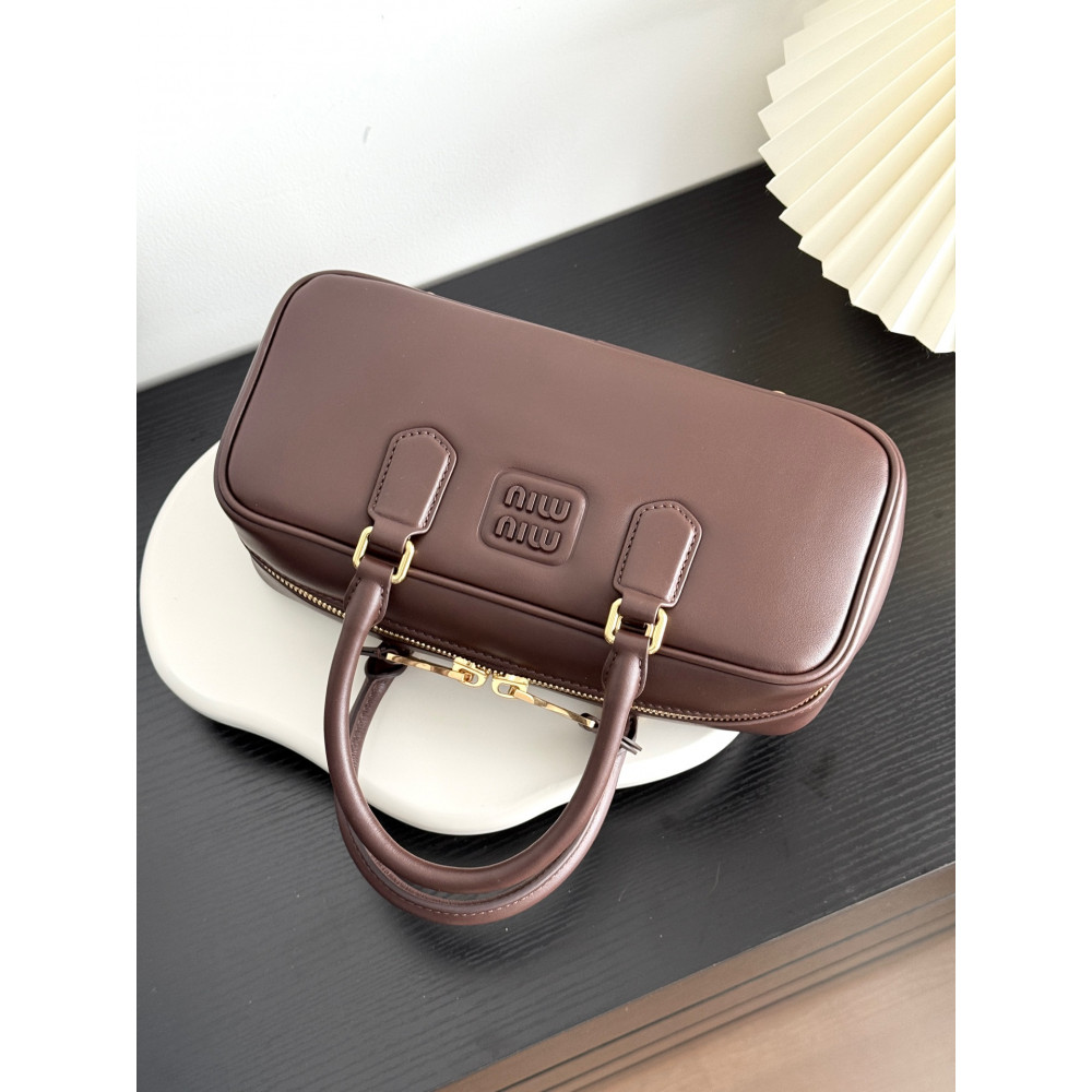 Miu Miu Medium Bowling Bag in Heather Grey