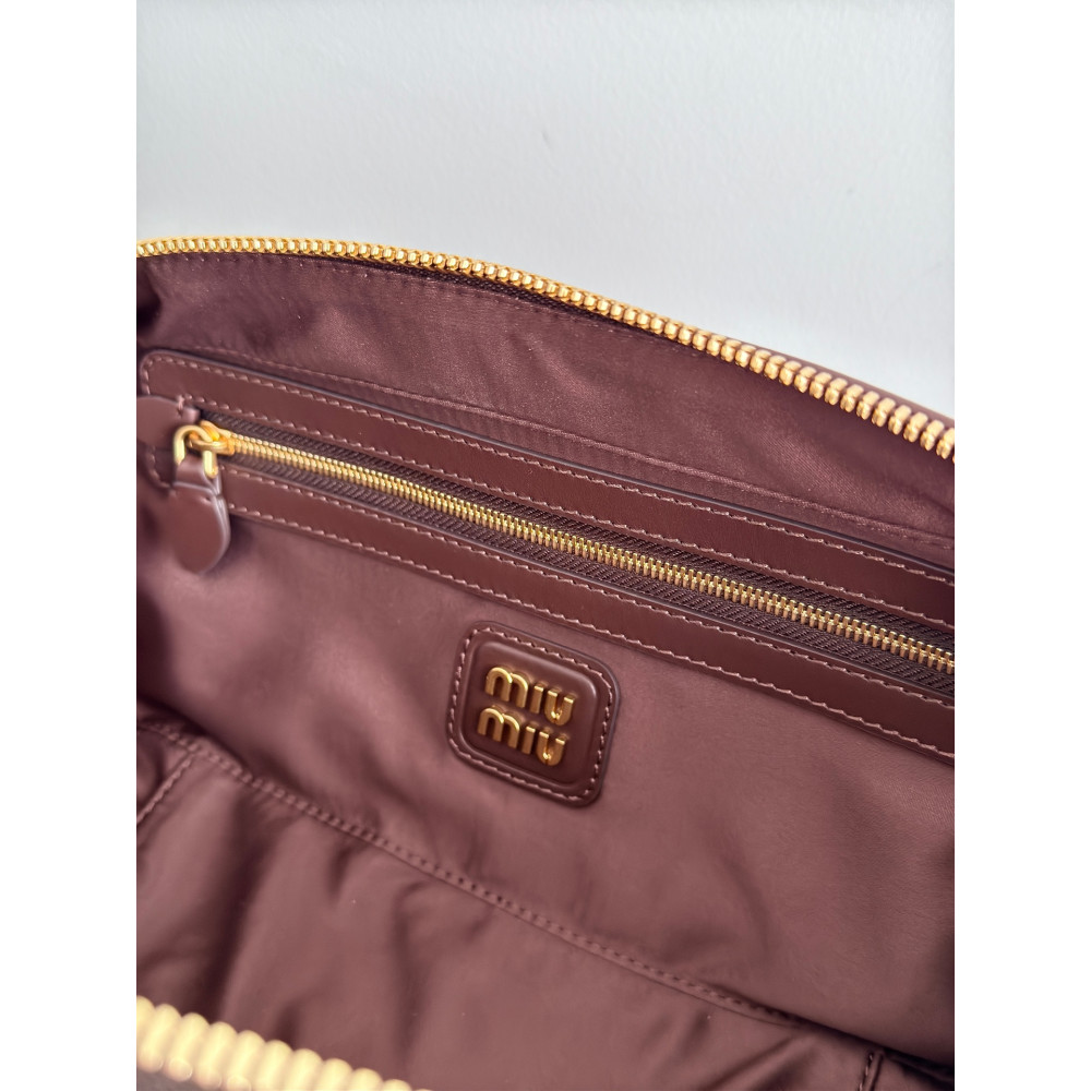 Miu Miu Medium Bowling Bag in Heather Grey