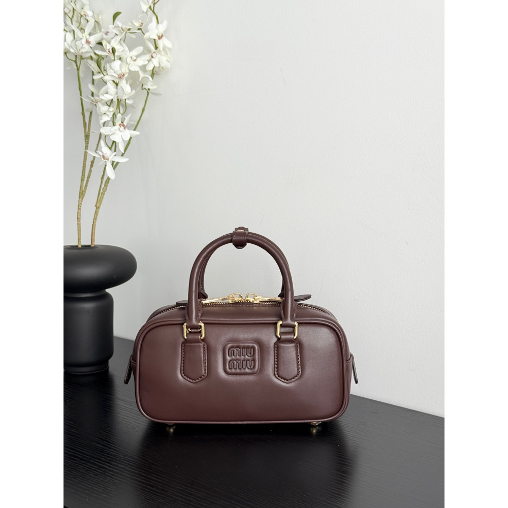 Miu Miu Small Bowling Bag in Heather Grey