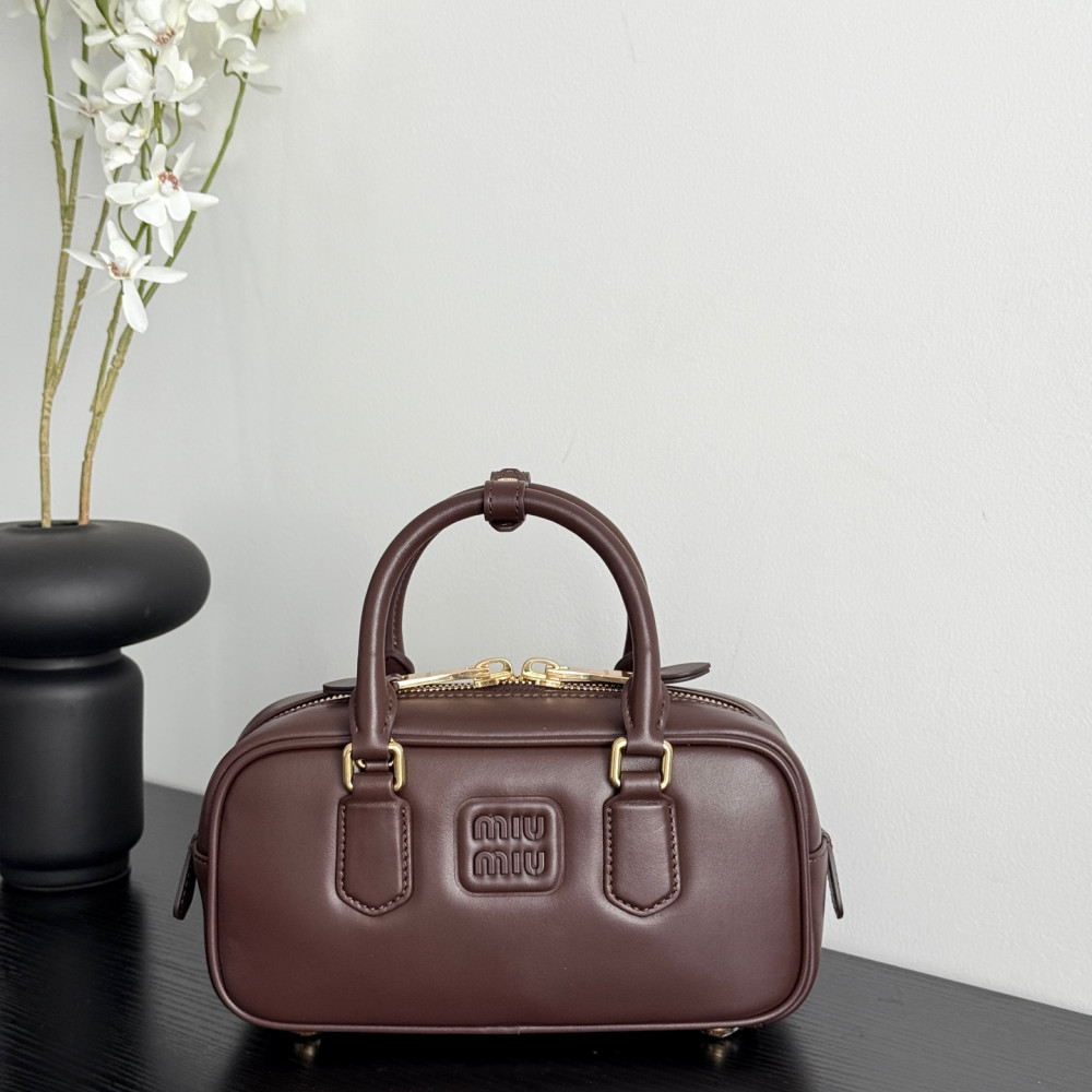 Miu Miu Small Bowling Bag in Heather Grey