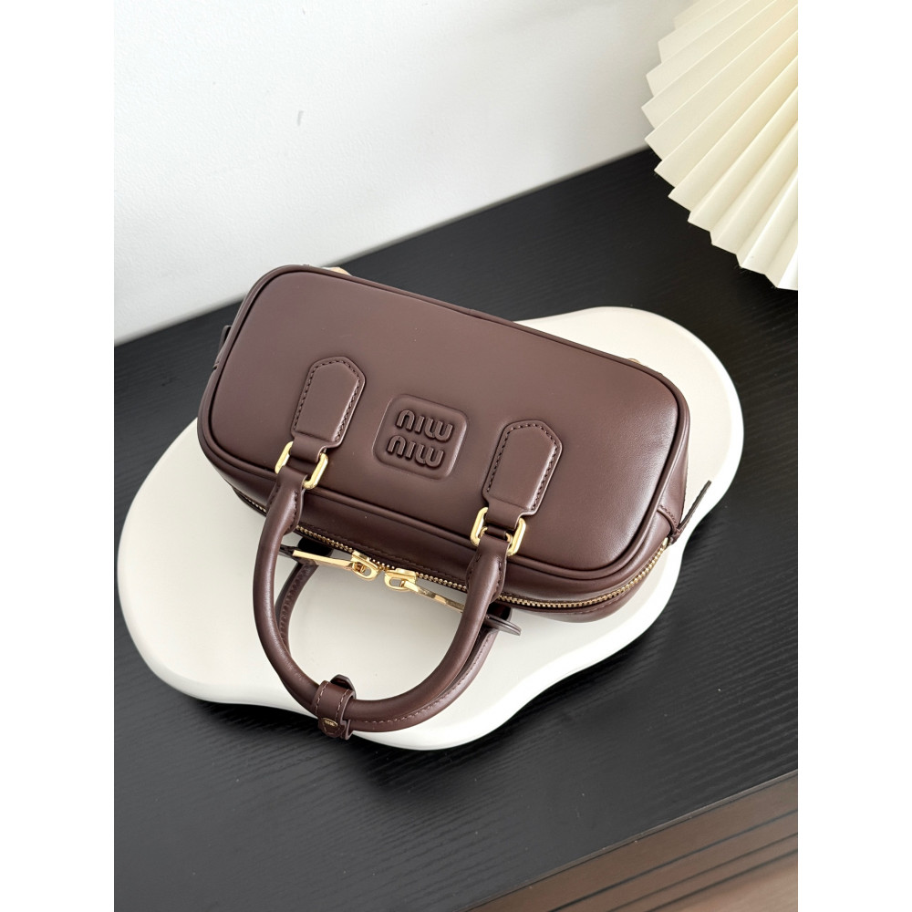 Miu Miu Small Bowling Bag in Heather Grey