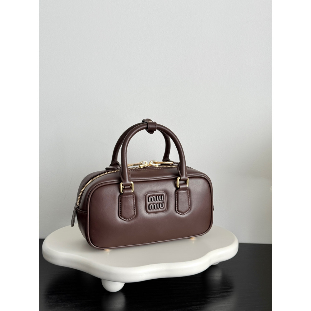 Miu Miu Small Bowling Bag in Heather Grey