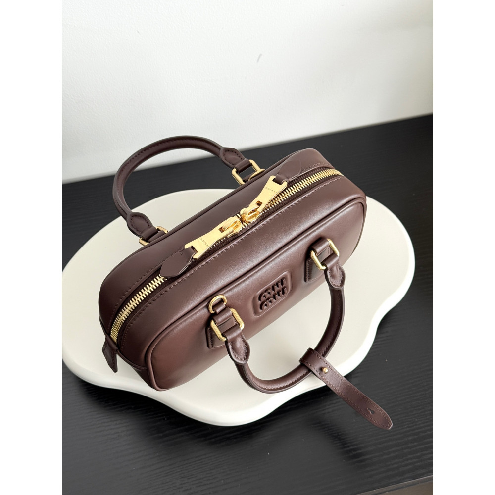 Miu Miu Small Bowling Bag in Heather Grey