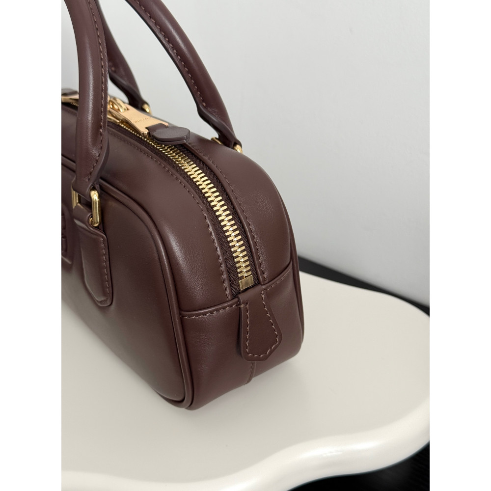 Miu Miu Small Bowling Bag in Heather Grey