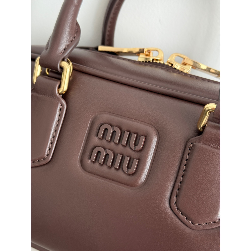 Miu Miu Small Bowling Bag in Heather Grey