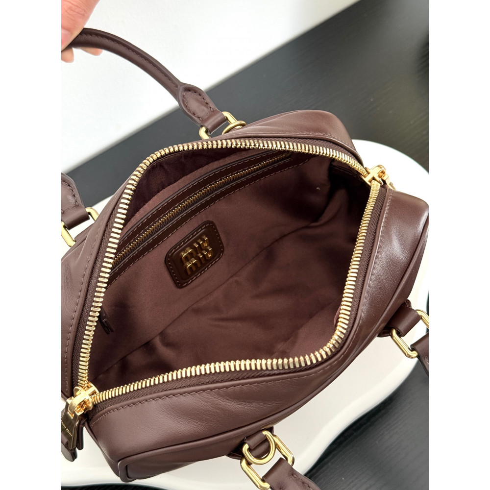 Miu Miu Small Bowling Bag in Heather Grey