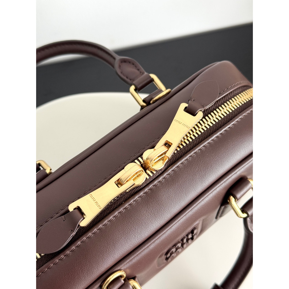 Miu Miu Small Bowling Bag in Heather Grey