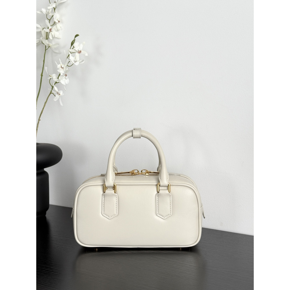 Miu Miu Small Bowling Bag in White