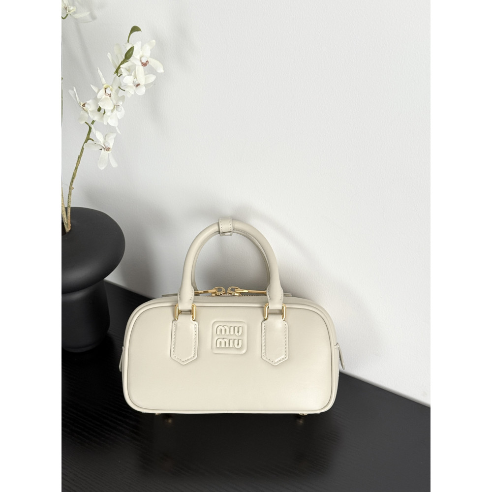 Miu Miu Small Bowling Bag in White