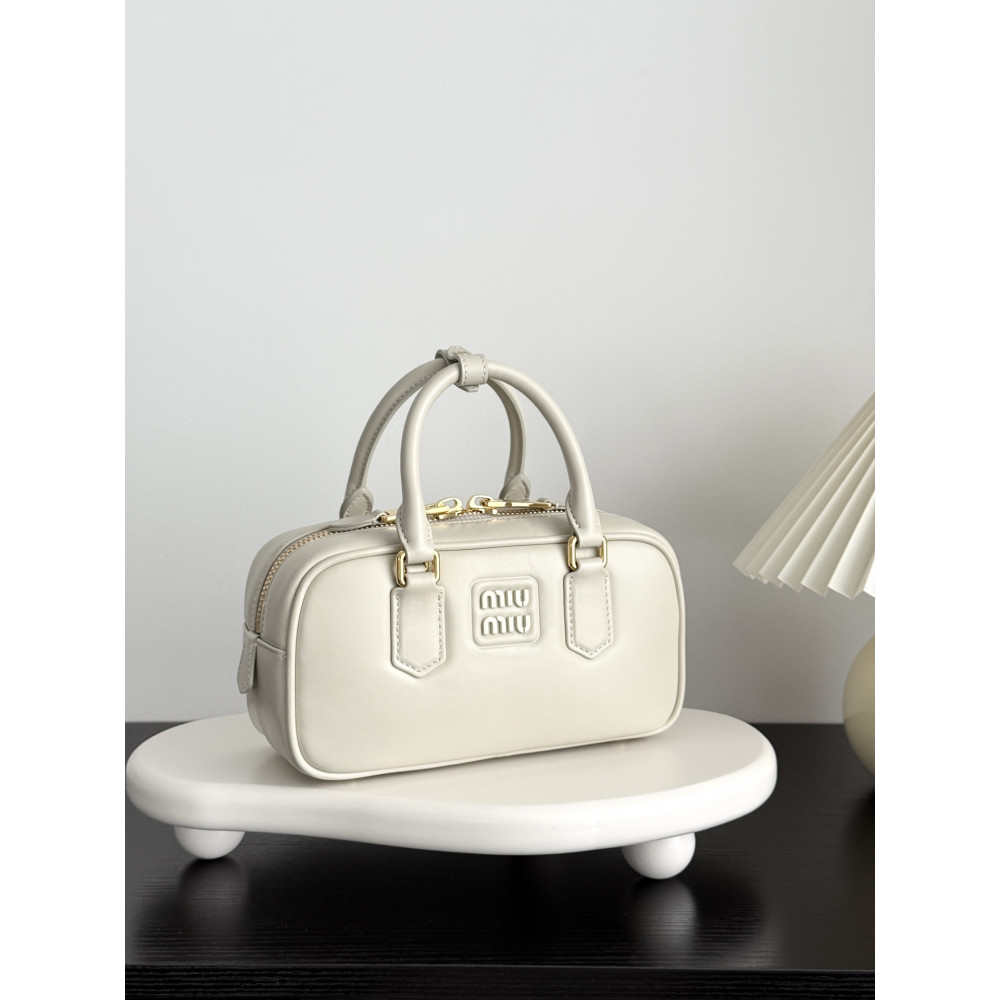 Miu Miu Small Bowling Bag in White