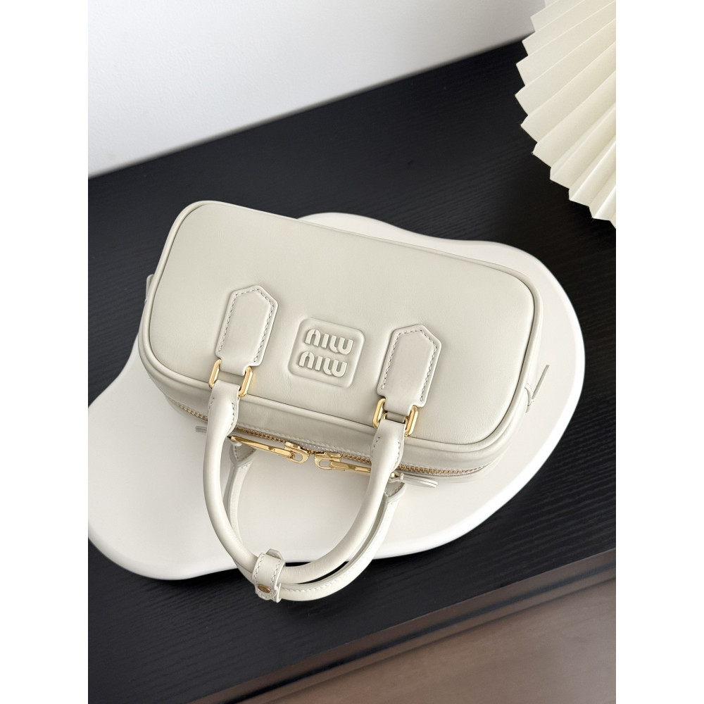 Miu Miu Small Bowling Bag in White