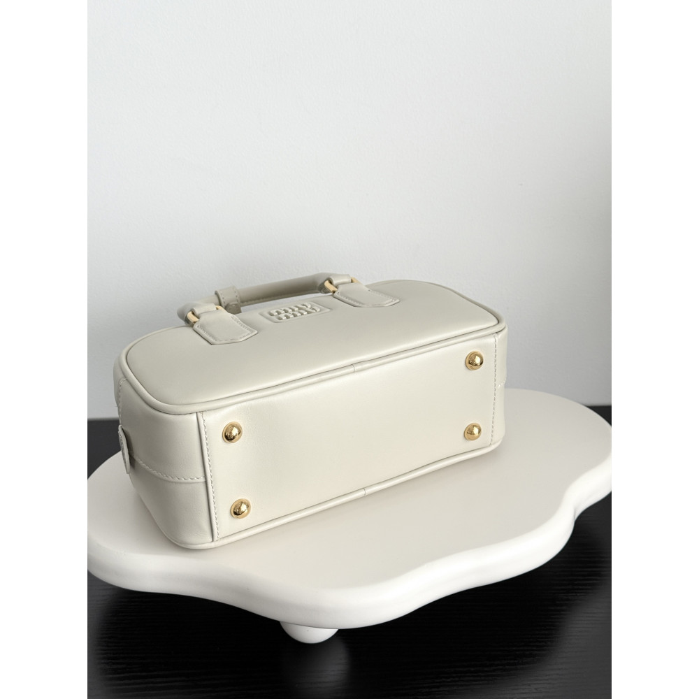 Miu Miu Small Bowling Bag in White