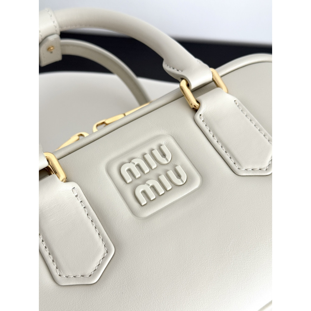 Miu Miu Small Bowling Bag in White