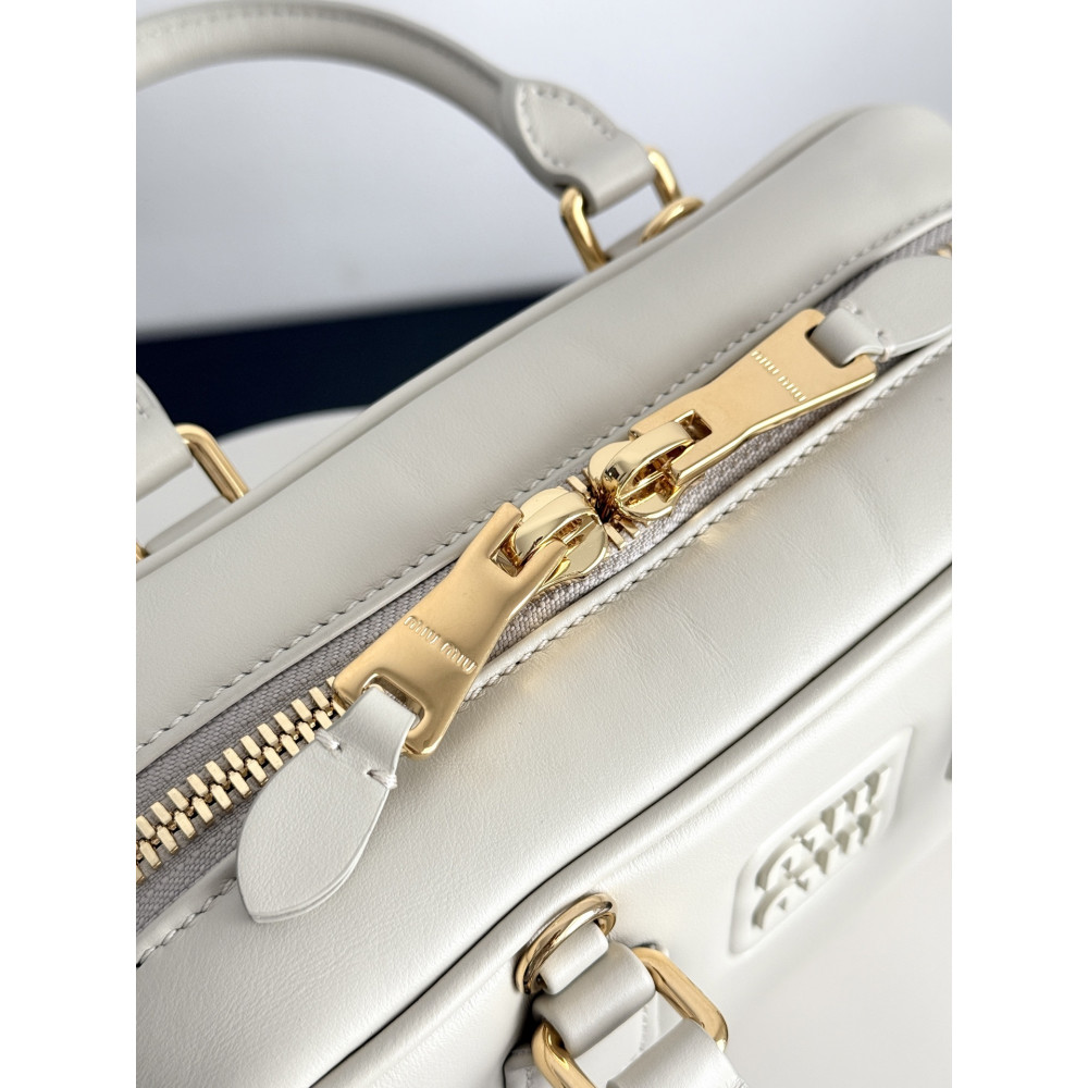 Miu Miu Small Bowling Bag in White