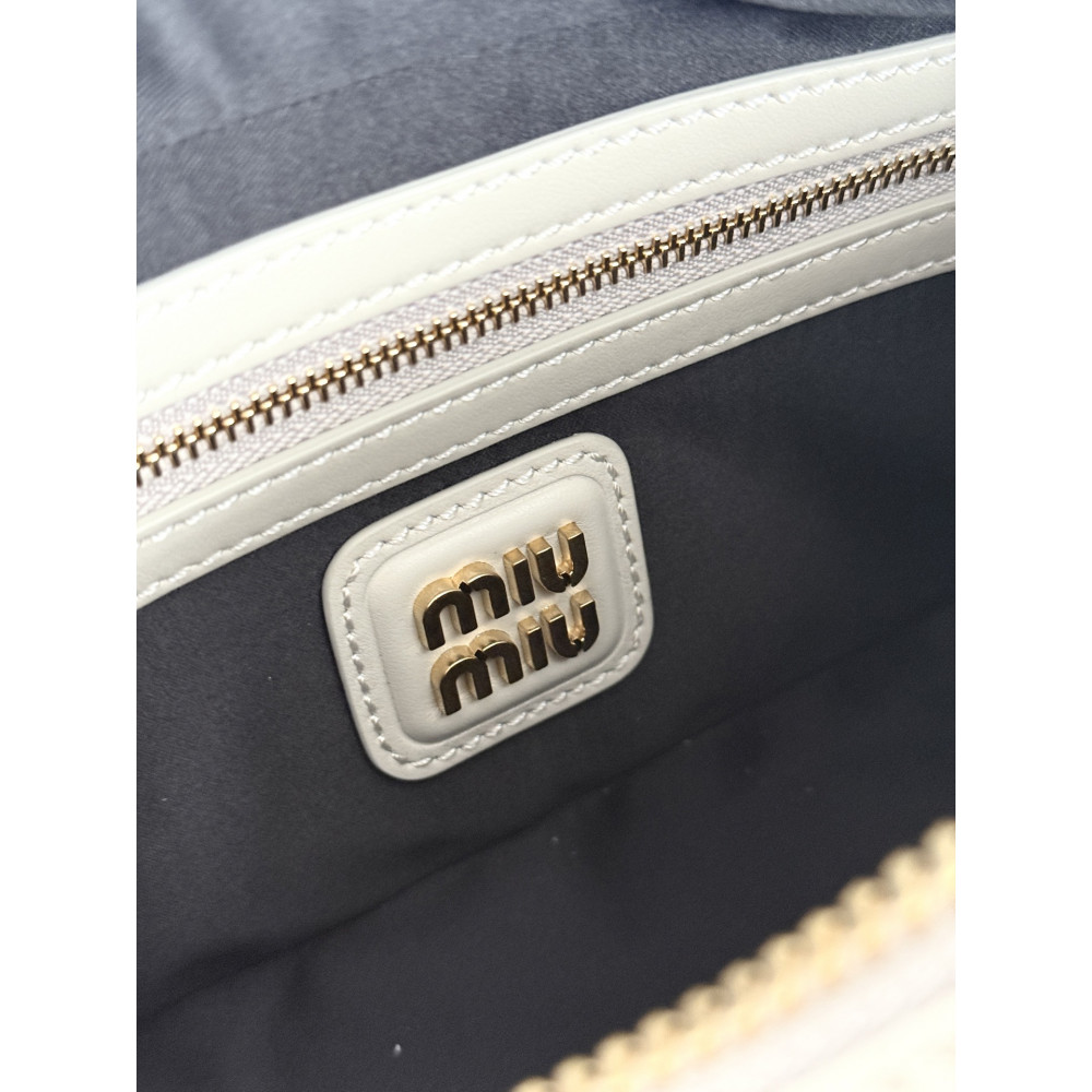 Miu Miu Small Bowling Bag in White