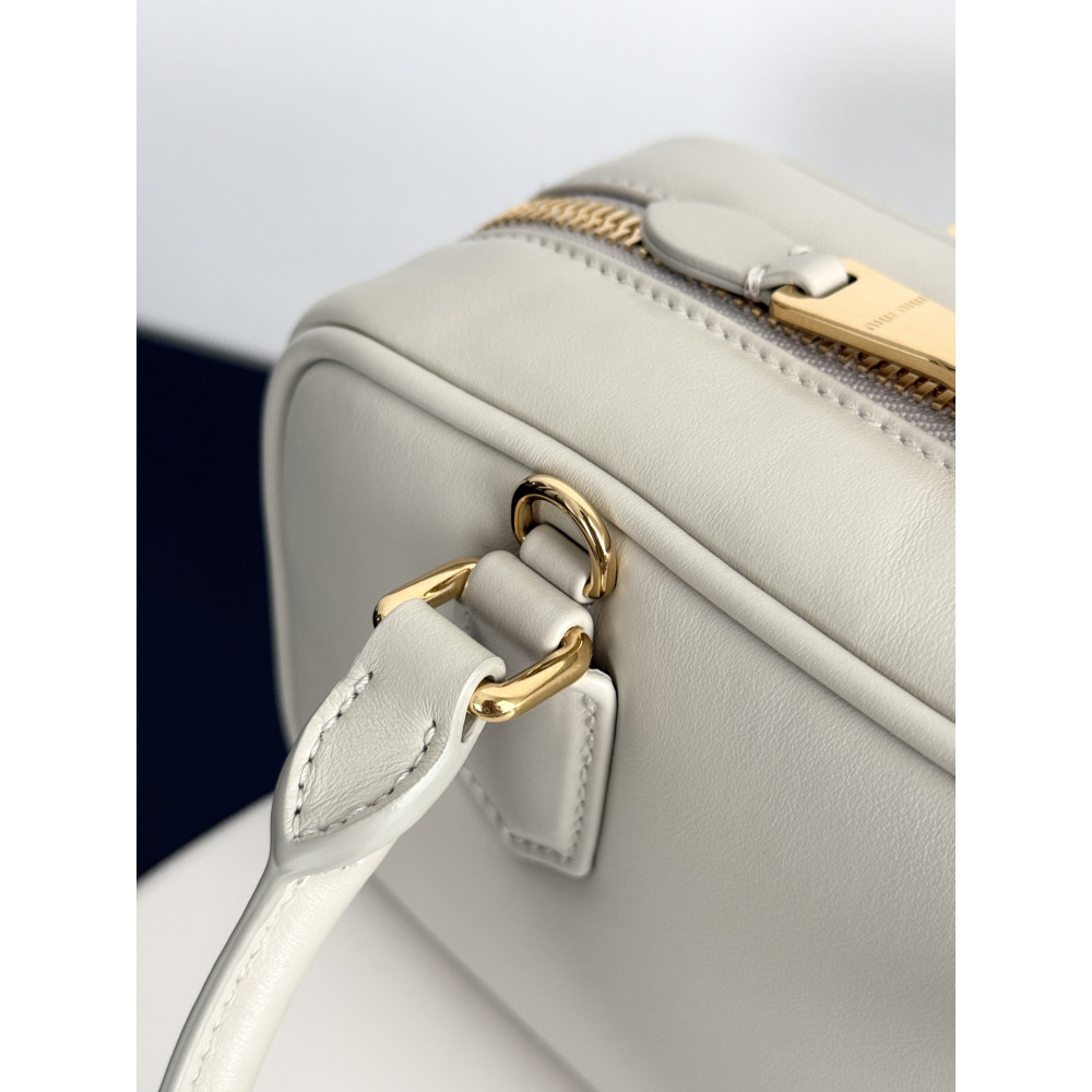 Miu Miu Small Bowling Bag in White