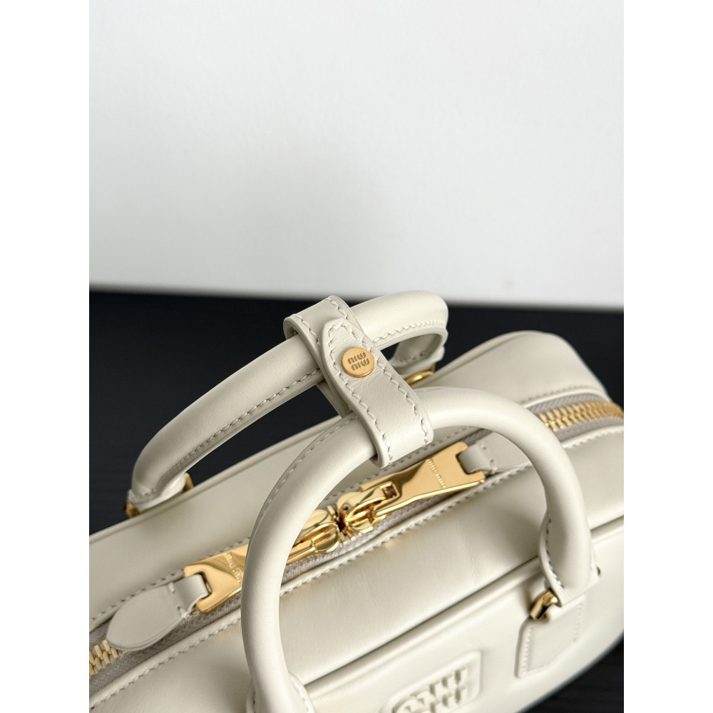 Miu Miu Small Bowling Bag in White