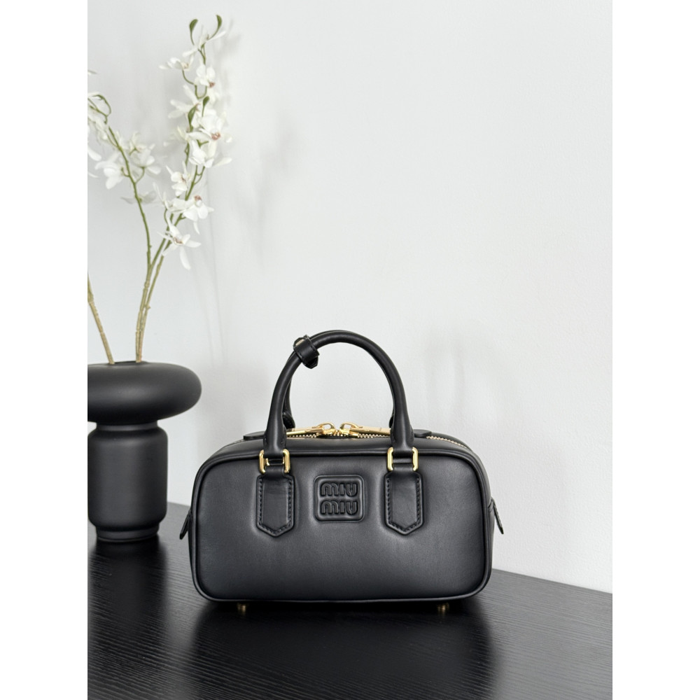 Miu Miu Small Bowling Bag in Black