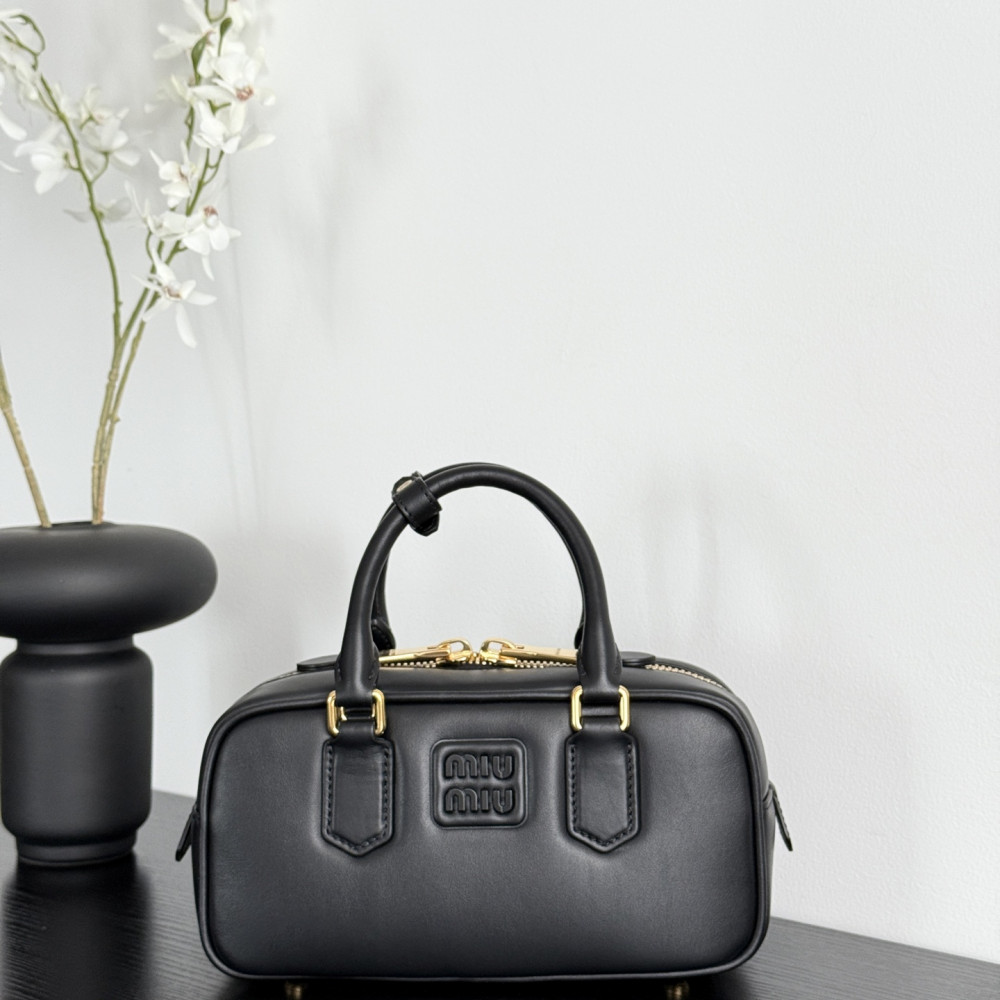 Miu Miu Small Bowling Bag in Black
