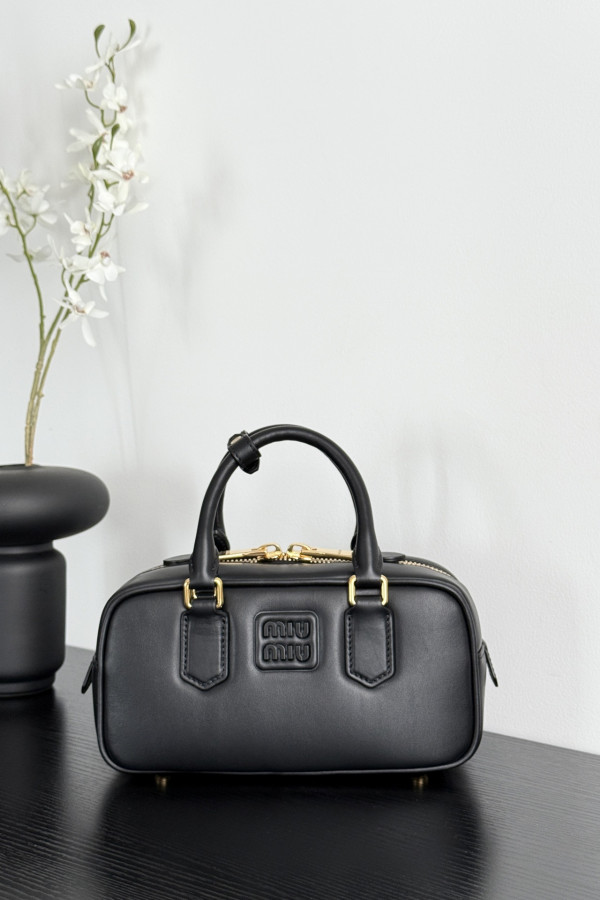 Miu Miu Small Bowling Bag in Black